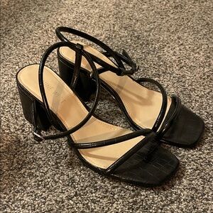 Nine West Black Strappy Heels